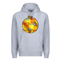 Heather Grey christmas softball Premium Hoodie - Zillion Design Studio