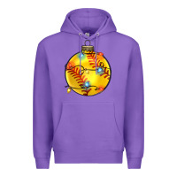 Purple christmas softball Premium Hoodie - Zillion Design Studio
