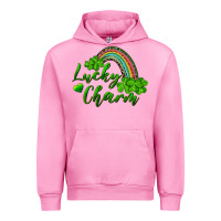Fuchsia Pink Lucky charm rainbow and shamrocks Urban Hoodie - RanaPortraitStore