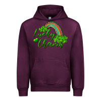 Mauve Wine Lucky charm rainbow and shamrocks Urban Hoodie - RanaPortraitStore