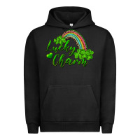 Pigment Black Lucky charm rainbow and shamrocks Urban Hoodie - RanaPortraitStore