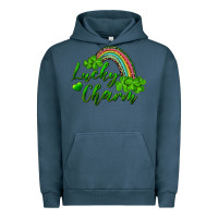 Pigment Midnight Navy Lucky charm rainbow and shamrocks Urban Hoodie - RanaPortraitStore