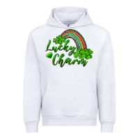 White Lucky charm rainbow and shamrocks Urban Hoodie - RanaPortraitStore