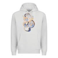 Dove Grey blue and orange dragon Premium Hoodie - RanaPortraitStore