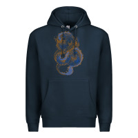 Navy blue and orange dragon Premium Hoodie - RanaPortraitStore