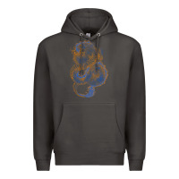 Smoke blue and orange dragon Premium Hoodie - RanaPortraitStore
