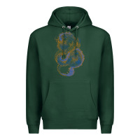 Sports Green blue and orange dragon Premium Hoodie - RanaPortraitStore