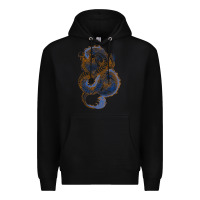 Black blue and orange dragon Premium Hoodie - RanaPortraitStore