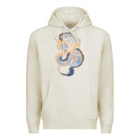 Oatmeal Heather blue and orange dragon Premium Hoodie - RanaPortraitStore