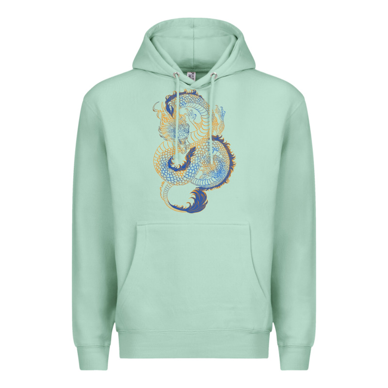 Blue And Orange Dragon Premium Hoodie by RanaPortraitStore | Teevron