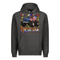 Charcoal Heather red white and boom Premium Hoodie - texasbilliewilder