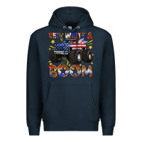 Navy red white and boom Premium Hoodie - texasbilliewilder