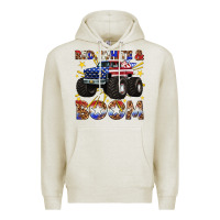 Oatmeal Heather red white and boom Premium Hoodie - texasbilliewilder