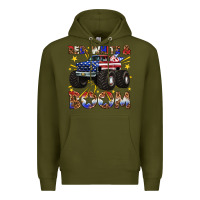 Army Green red white and boom Premium Hoodie - texasbilliewilder