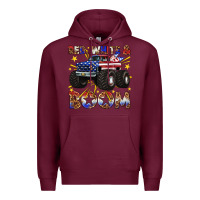 Burgundy red white and boom Premium Hoodie - texasbilliewilder