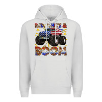 Dove Grey red white and boom Premium Hoodie - texasbilliewilder