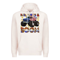Pale Pink red white and boom Premium Hoodie - texasbilliewilder