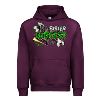 Mauve Wine little sister biggest fan soccer Urban Hoodie - Zillion Design Studio