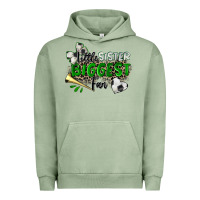 Pigment Oil Green little sister biggest fan soccer Urban Hoodie - Zillion Design Studio
