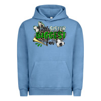 Pigment Pebble Blue little sister biggest fan soccer Urban Hoodie - Zillion Design Studio