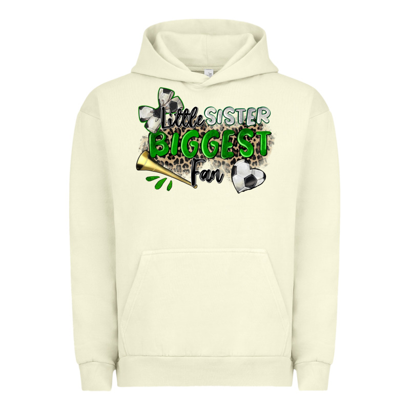 Little Sister Biggest Fan Soccer Urban Hoodie by Zillion Design Studio | Teevron