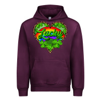 Mauve Wine lucky heart with leopard Urban Hoodie - RanaPortraitStore