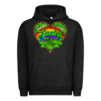 Pigment Black lucky heart with leopard Urban Hoodie - RanaPortraitStore