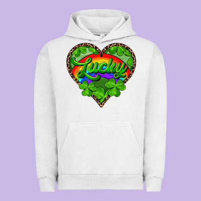 Urban Hoodie lucky heart with leopard
