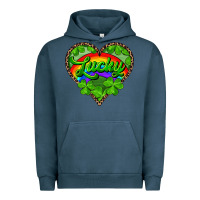 Pigment Midnight Navy lucky heart with leopard Urban Hoodie - RanaPortraitStore
