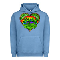 Pigment Pebble Blue lucky heart with leopard Urban Hoodie - RanaPortraitStore