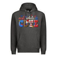 Charcoal Heather red white and cute billie wilder Premium Hoodie - texasbilliewilder