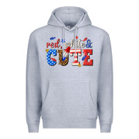 Heather Grey red white and cute billie wilder Premium Hoodie - texasbilliewilder