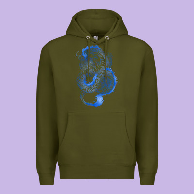 Blue Dragon Premium Hoodie Designed By Ranaportraitstore