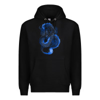 Black blue dragon Premium Hoodie - RanaPortraitStore