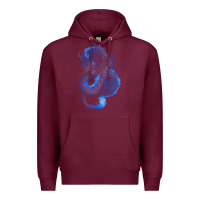 Burgundy blue dragon Premium Hoodie - RanaPortraitStore