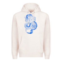 Pale Pink blue dragon Premium Hoodie - RanaPortraitStore