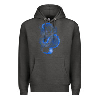 Charcoal Heather blue dragon Premium Hoodie - RanaPortraitStore