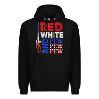 Black red white and pew pew pew Premium Hoodie - texasbilliewilder
