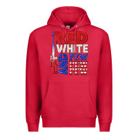 Cardinal red white and pew pew pew Premium Hoodie - texasbilliewilder