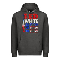 Charcoal Heather red white and pew pew pew Premium Hoodie - texasbilliewilder