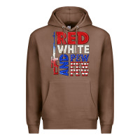 Chestnut red white and pew pew pew Premium Hoodie - texasbilliewilder