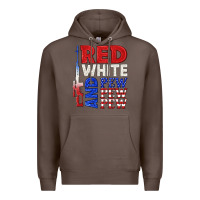 Coffee red white and pew pew pew Premium Hoodie - texasbilliewilder