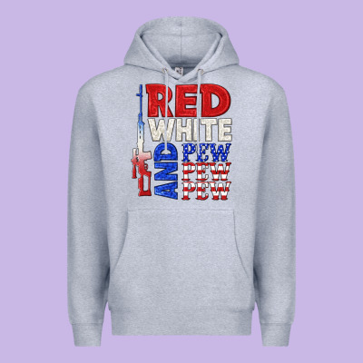 Red White And Pew Pew Pew Premium Hoodie Designed By Texasbilliewilder
