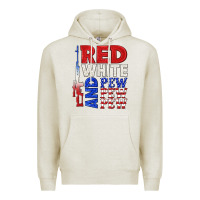 Oatmeal Heather red white and pew pew pew Premium Hoodie - texasbilliewilder