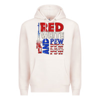 Pale Pink red white and pew pew pew Premium Hoodie - texasbilliewilder