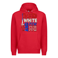 Red red white and pew pew pew Premium Hoodie - texasbilliewilder