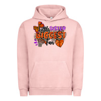 Pigment Salmon little sister biggest fan basketball Urban Hoodie - Zillion Design Studio