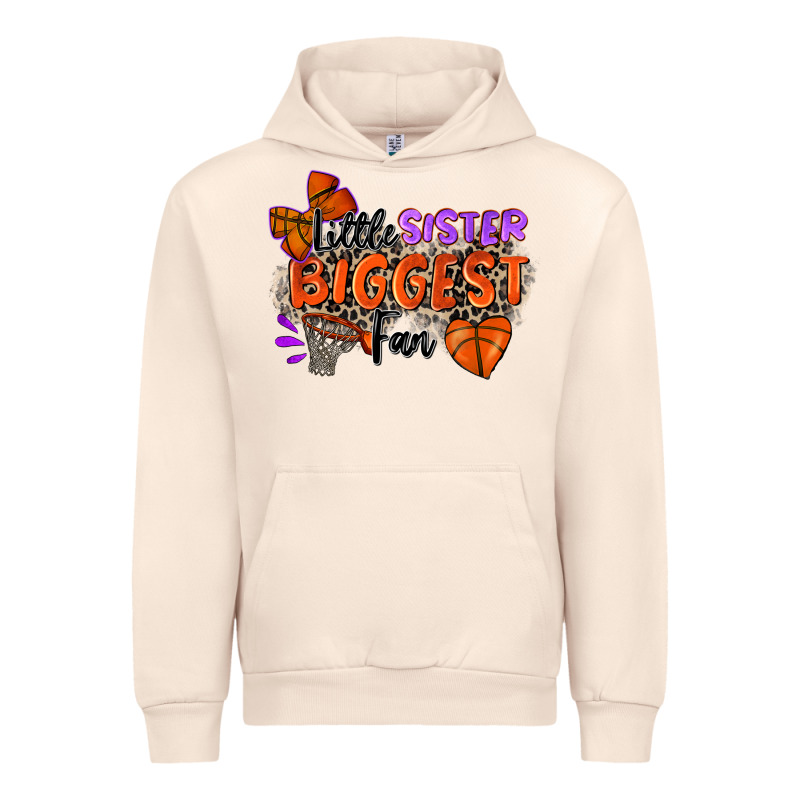 Little Sister Biggest Fan Basketball Urban Hoodie by Zillion Design Studio | Teevron