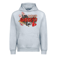 Heather Grey little sister biggest fan baseball Urban Hoodie - Zillion Design Studio