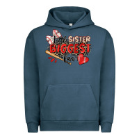 Pigment Midnight Navy little sister biggest fan baseball Urban Hoodie - Zillion Design Studio